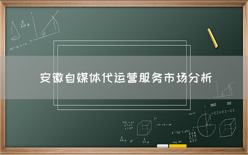 安徽自媒体代运营服务市场分析