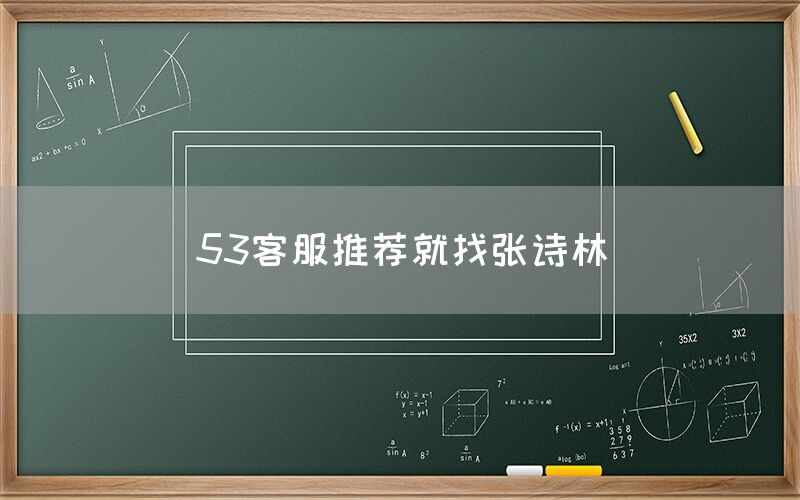 53客服推荐就找张诗林