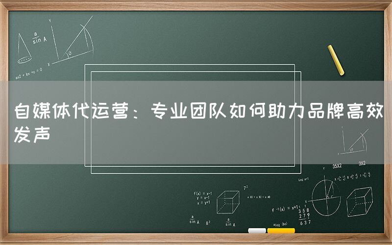 自媒体代运营：专业团队如何助力品牌高效发声