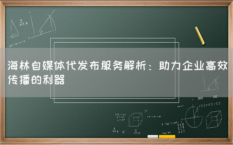 海林自媒体代发布服务解析：助力企业高效传播的利器