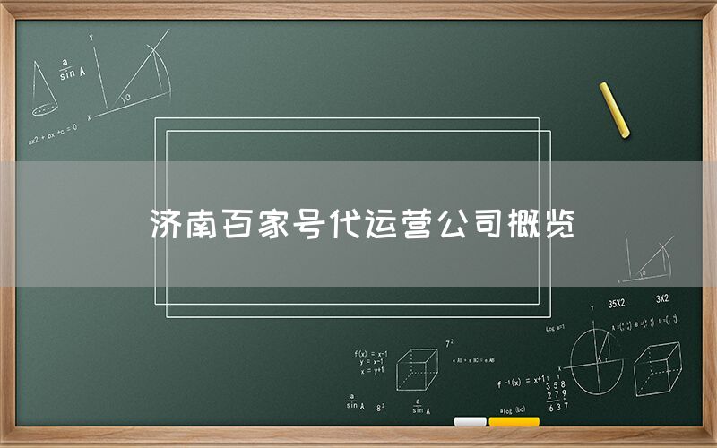 济南百家号代运营公司概览
