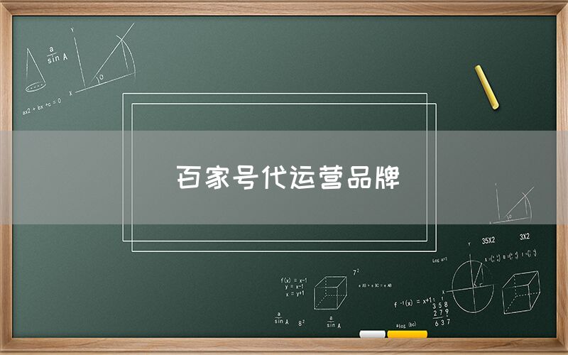 百家号代运营品牌
