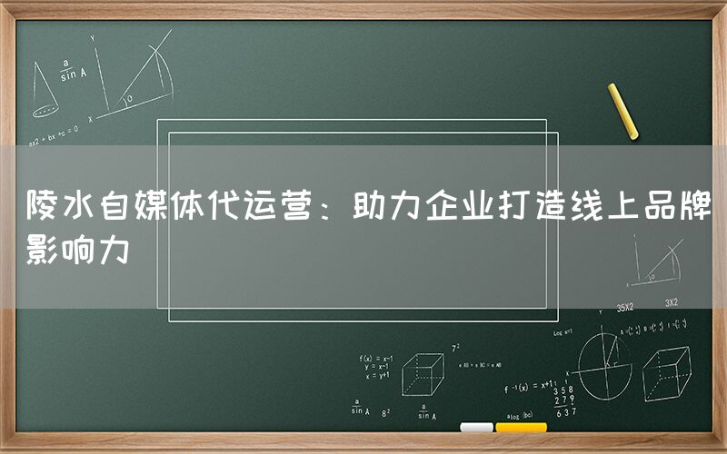 陵水自媒体代运营：助力企业打造线上品牌影响力
